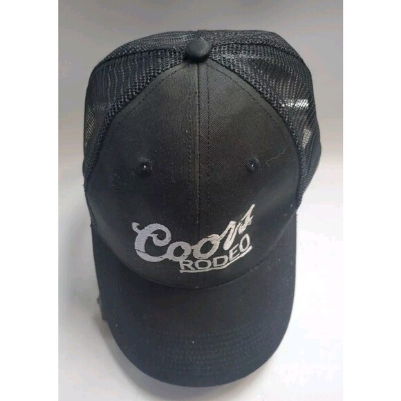 Coors RODEO Baseball Cap. Black With White Logo Snap Back Pre-owned. Onz - Picture 1 of 10